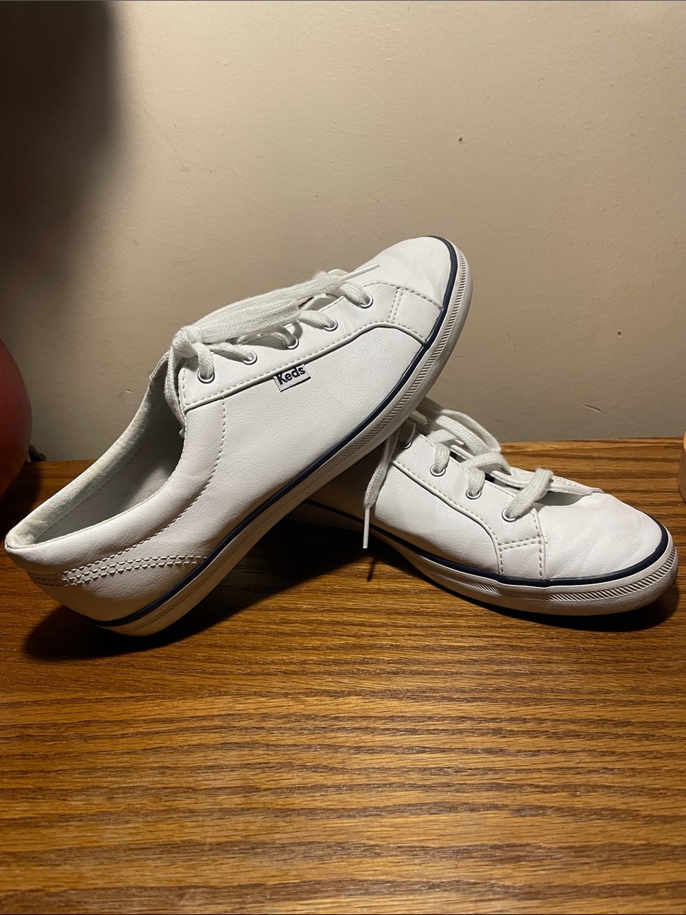 Keds White Sneakers with Navy Trim